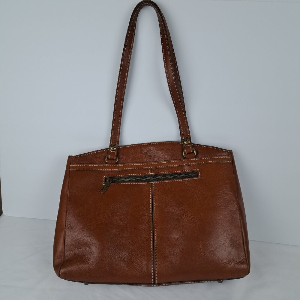 Patricia Nash Poppy Tote Shoulder Bag Brown Leather